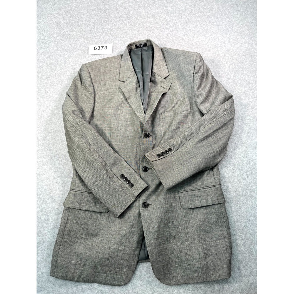 Paulo Solari Blazer Jacket Men 44L Gray Glen Plaid Wool Athletic Fit Notch Lapel
